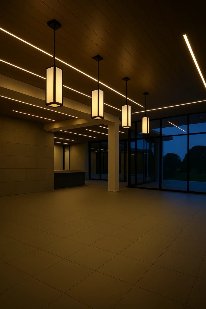 Монтаж освещения в офисе